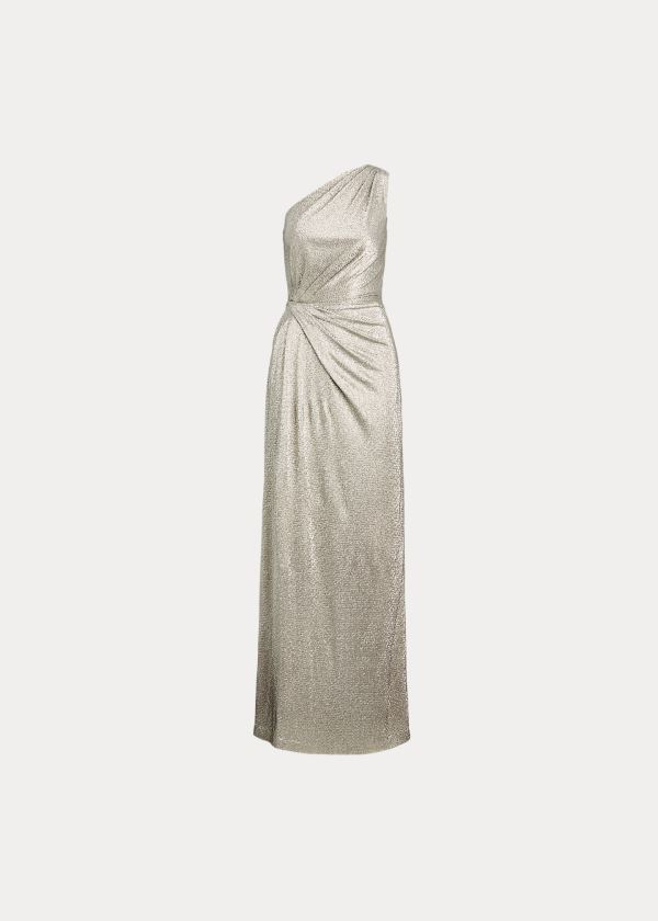 Women's Ralph Lauren Metallic One-Shoulder Gowns | 580931VLP